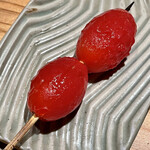 とり茶太郎 - アイコトマトは焼くと甘味と酸味が強調されて大変美味しい