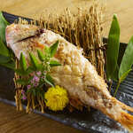 Exciting Nodoguro grilled with salt and seaweed