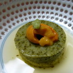 大喜庵 - 2013.04　アオサ豆腐と雲丹