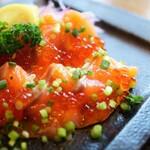 ◆October only, aged for 72 hours! Yatsugatake salmon carpaccio ~ Additive-free large salmon roe ~ ◆