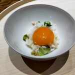 温石 - 卵黄を載せて完成
