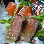 大喜庵 - 2013.04　サーモン、ローストビーフジュレ添え