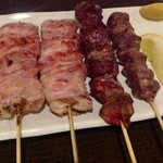 ひより　麦縄本舗　炭焼酒場 - Ｈ25.04　炭焼き（せせり２、レバー、砂肝）