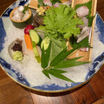 島宿　真里 - 初秋の造り盛鉢 島野菜 