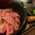 Specially selected Kuroge Wagyu beef glazed with meat