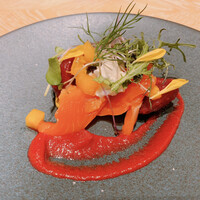 Le Beurre Noisette NAGOYA - サーモンマリネとビーツ.ブラータ.柿のサラダ仕立て