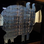 豚小家 - お店の扉(内側)※移転前の店舗