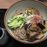 おらが蕎麦 - 肉味噌と揚げ茄子のピリ辛冷やしそば 中盛