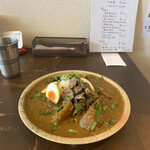 スパイスカレー あかつ亭 - ◎大根と鯖のカレー¥990の1種盛り一択！
◎砂肝マサラ¥220
◎卵のピクルス¥110
総計¥1.320