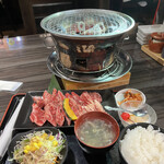 炭焼道楽 - 中落ちカルビ大盛り定食