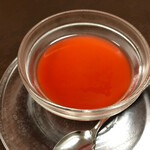 中国四川料理　やまもと天山 - 杏仁豆腐のハイビスカスソース