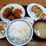 肉汁餃子のもりや - よくばり定食からあげ2022.09.26