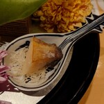 銀座 しのはら - （琵琶の器）鮑の唐揚げとカダイフ