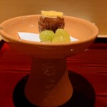 銀座 しのはら - 新銀杏の素揚げときぬかつぎに唐墨