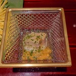 銀座 しのはら - 地鶏にカリフラワーと湯葉の摺り流し 雲丹と長芋に、鼈の煮凝り