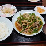 萬宝飯店 - 青椒肉絲定食　日替りランチメニューで770円でした!