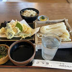 讃岐うどん 瀬戸内 - 天ぷらざるうどんとライス　