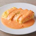 Spicy cod roe and cheese Dashimaki tamago (rolled Japanese style omelette)