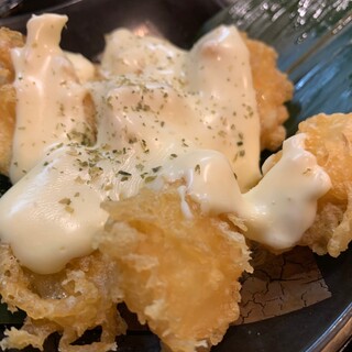 Hiromo's proud "chicken tempura"