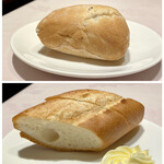 Bisutoro Bon Gu Kokubu - 上はライ麦パン
      下はバゲット
      どちらもレンチンしてます。