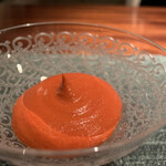 蒼 - 峯村シェフ自ら「だって美味しいもん」と胸を張るスペシャリテの万願寺。
      今回は、糖度だけでなく辛味も加えて。