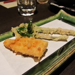 天ぷら　酒菜　醍醐 - たけのこと行者にんにく