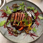 Roasted domestic Japanese black beef with red wine and fond de veau sauce