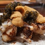 京天神 野口 - ●穴子、ウニ、キャビア