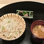 日本料理 百屋 - フキと鯛のご飯と汁物・香の物