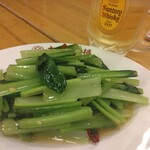 大阪王将 - 青菜炒めとハイボール