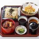 Mini eel bowl and Tempura set