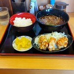 笠置そば - 唐揚定食　¥750