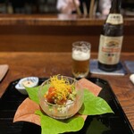 京 上賀茂 御料理秋山 - 鯵、鱧、鱧卵、トマト