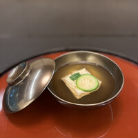 精進料理 醍醐 - とうもろこしのスープ、湯葉