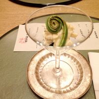 旬彩 猪名野 - 前菜　うるい、こごみ、湯葉割しょうゆ