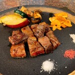 Teppanyaki Nan Iwa - 国産牛ロース（80g）と焼き野菜