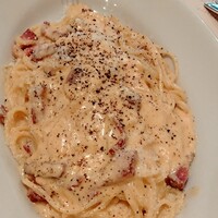 イル カルディナーレ 銀座本店 - パンチェッタテサのスパゲティカルボナーラ♡塩気の効いたきちんとパンチェッタ♪濃厚です♡