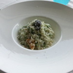 マドラウンジ - 白ハマグリと青海苔のリゾット　サザエの肝クネル