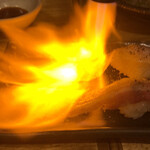 博多筑紫口 肉寿司 - イベリコ豚炙り中