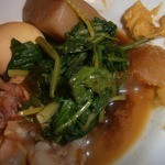 おでんまつやま - 県産のほうれん草を足してくれました！