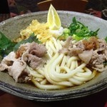 自家製麺うどん甘味処 おにかま - 豚しそ梅ぶっかけ（温）1.5玉！