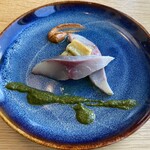 anchoa - 稚鰤のバルサミコ酢締め