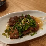 炭火串焼 らくだ - 肝ネギ塩ごま油
