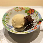割烹 すぎやま - 7品目:栗アイスと自家製餡子