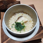 純米酒粕 玉乃光 - カンパチと宮崎紅の炊き込みご飯