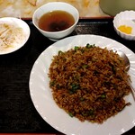 四川料理 聚客縁 - エビのＸＯ醤炒飯定食　980円