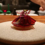 IZA - 赤海老と巨峰のマリネ