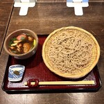 手打ちそば無着庵 - 特選鴨ざるそばです。内容は手打ちそば、鴨汁、柚子胡椒になります(o^^o)