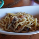 フクムラ山の家 - スモークサーモンのクリームソースパスタ