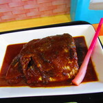 お食事処 河童 - 日替わりワンコインランチ・鯖味噌定食　５００円（税込）鯖の味噌煮のアップ【２０２２年９月】